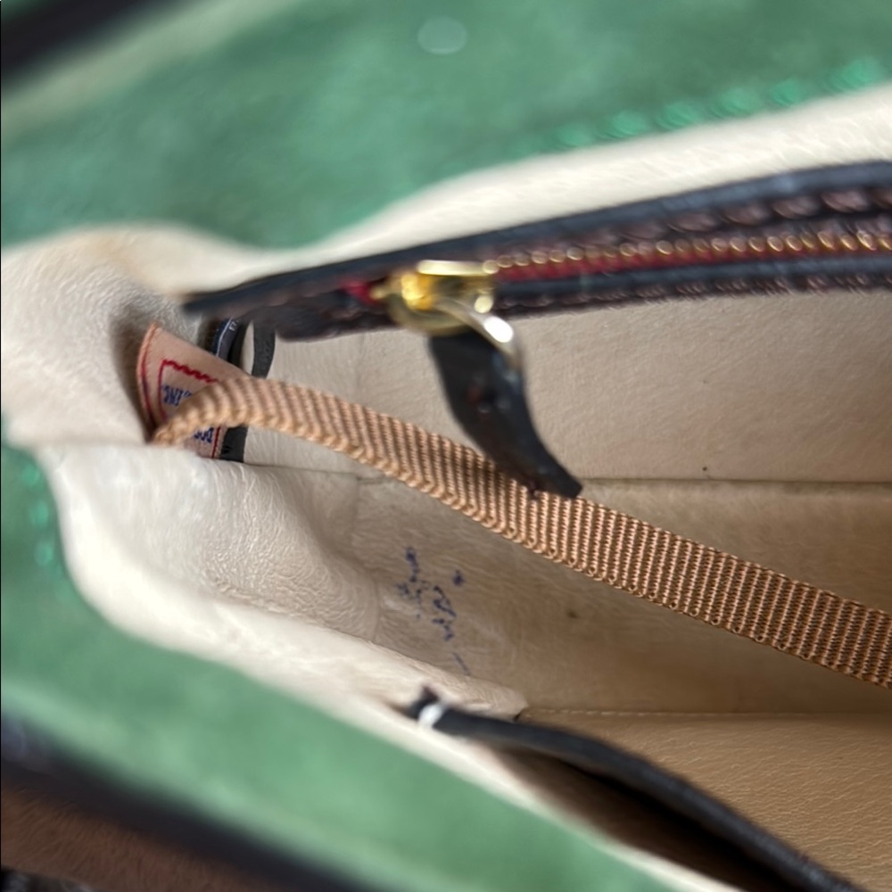 Black Leather Crossbody Bag with Gold Hardware - Picture 7 of 8